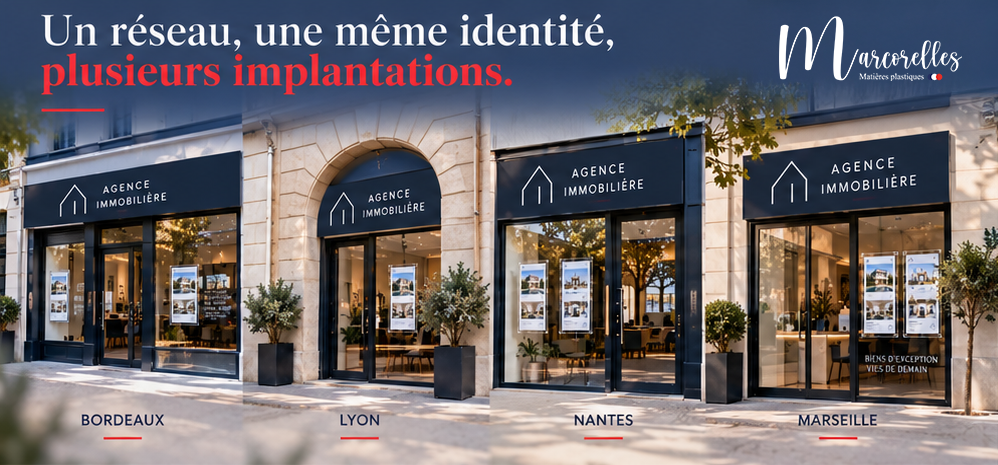 Devanture immobilière adapté sur tout le réseaux d'agence