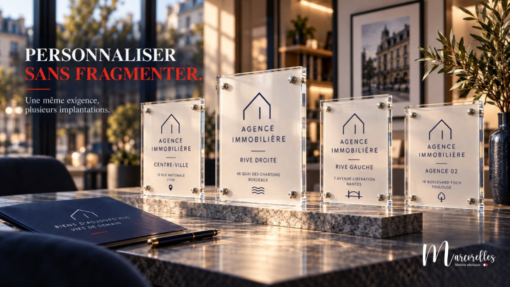 Supports visuels personnalisés selon l'emplacement de l'agence immobilière